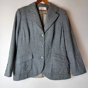 Vintage 1970s Pendleton Gray Wool Collared Blazer Women's Size S (6-8)